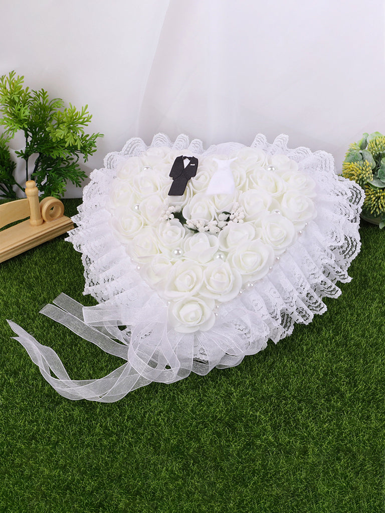 KWQBHW Rustic Flower Girl Basket and Ring Bearer Pillow Set Champagne  Wedding Ring Pillow Flower Basket Lace Ring Holder for Wedding Ceremony  Party : Amazon.in: Home & Kitchen